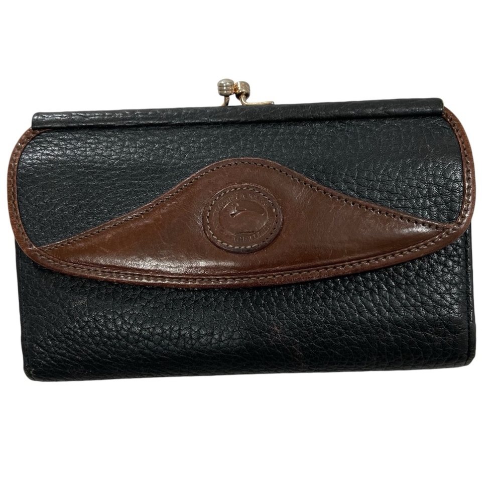 Dooney & Bourke Black and Brown Leather Wallet